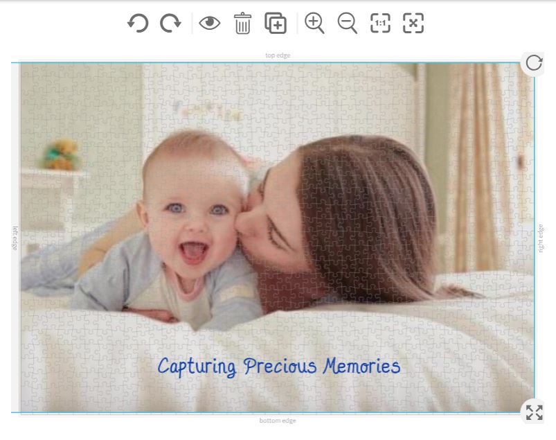 jigsaw puzzle image of mother kissing baby on the cheek
