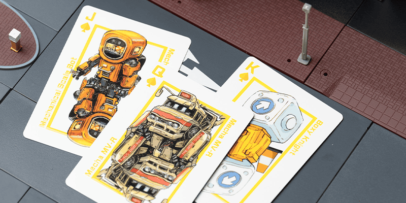 custom designed playing cards laid on a tabletop