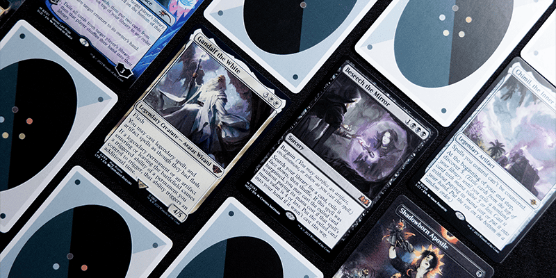 several custom trading cards laid neatly