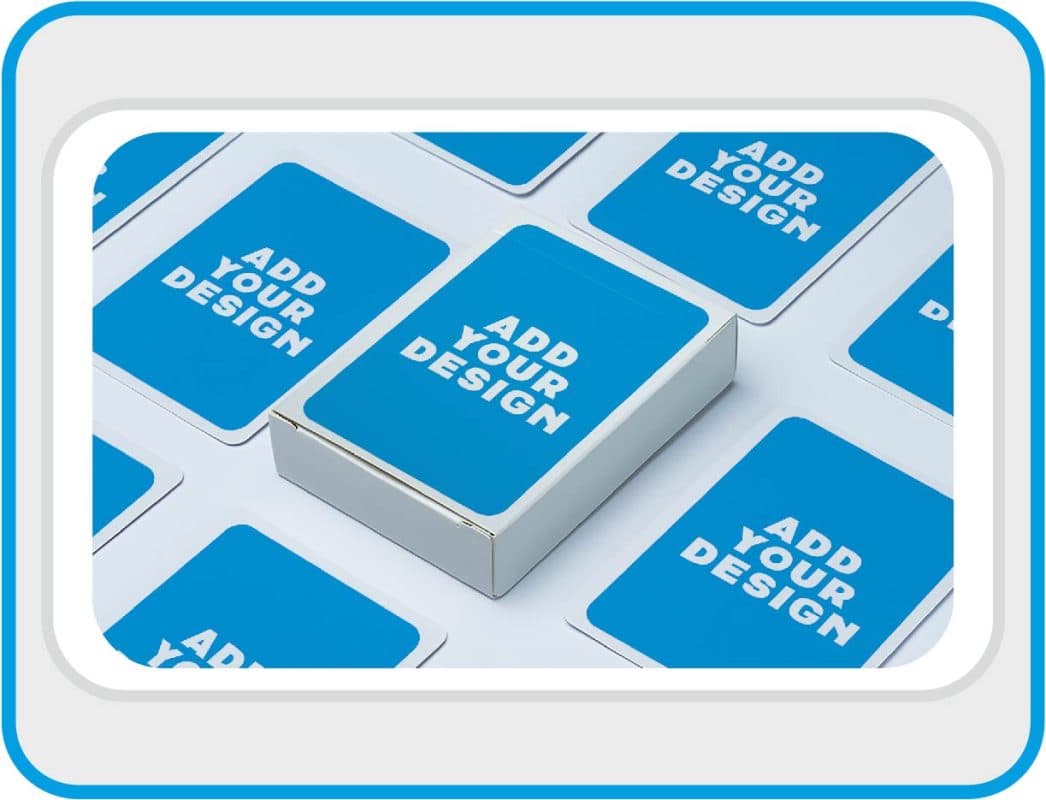 several decks of custom printed cards with add your design text on top
