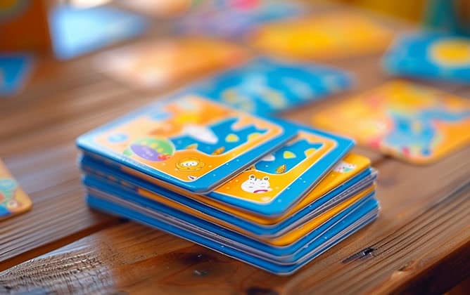 custom printed cards on a table