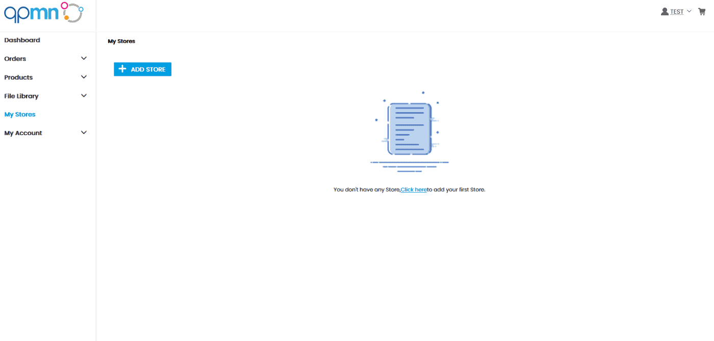 printscreen showing the second step QPMN onboard process to add store