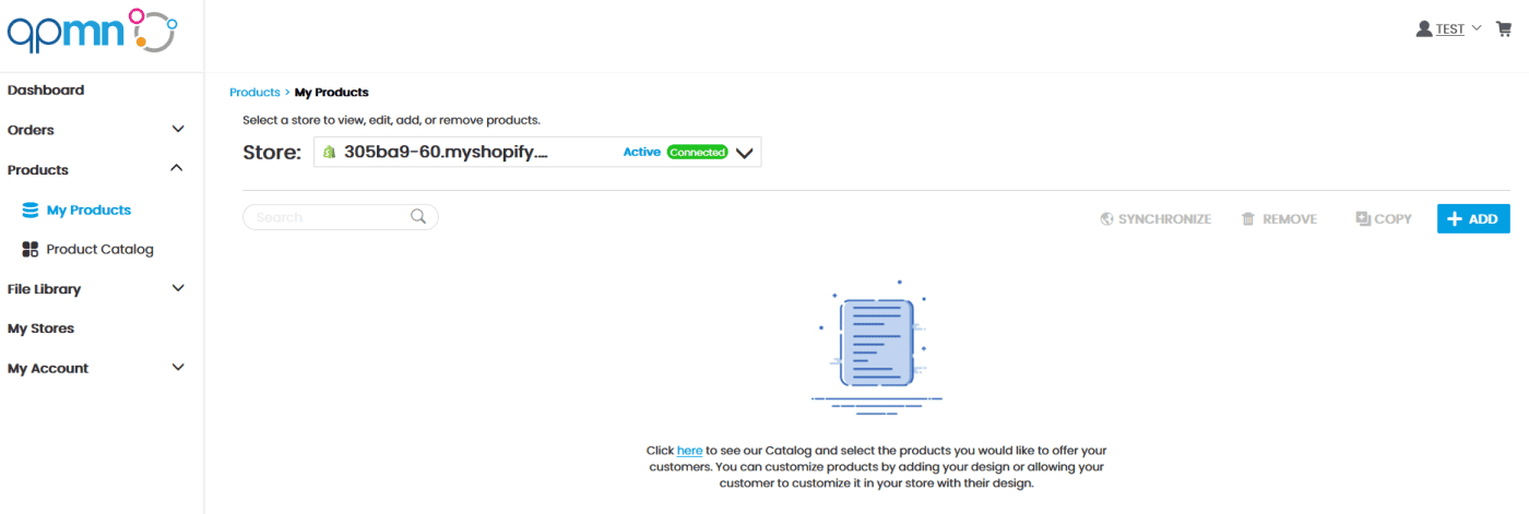 screenshot of QPMN product upload page