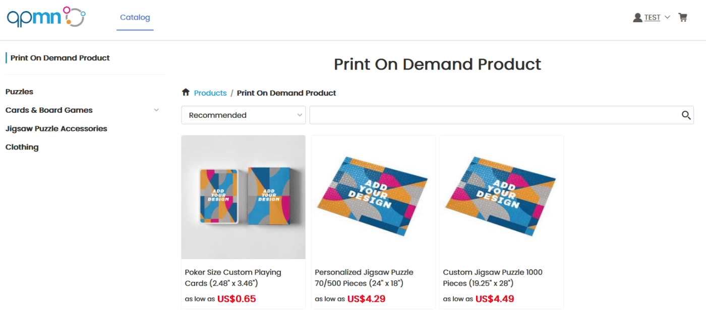 screenshot of QPMN product selection screen with 3 products