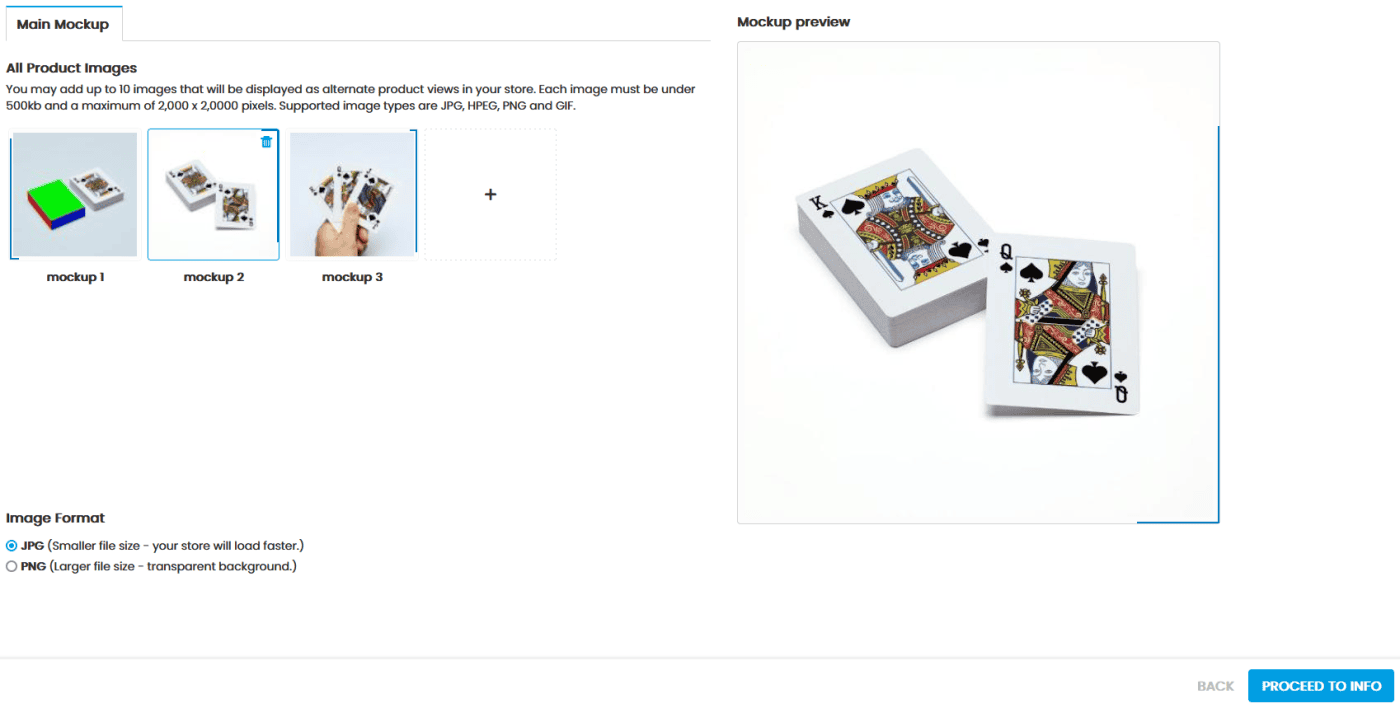screenshot of QPMN uploaded products with option to view the images in larger size