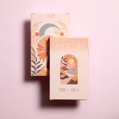 two custom printed oracle cards boxes