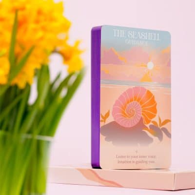 oracle card with pot of flowers on the left