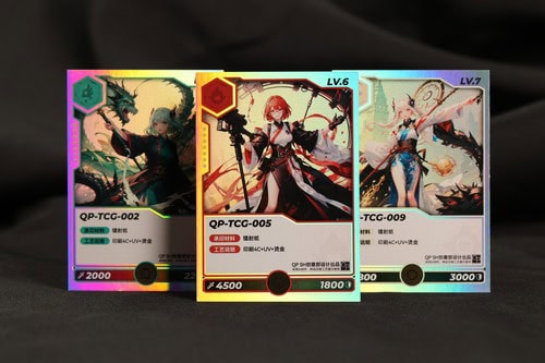 3 AI Design Holographic Trading Card Samples