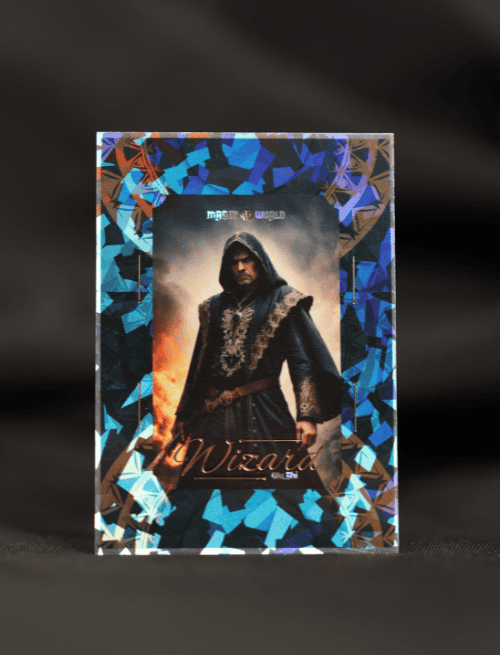 custom printed trading card with magician