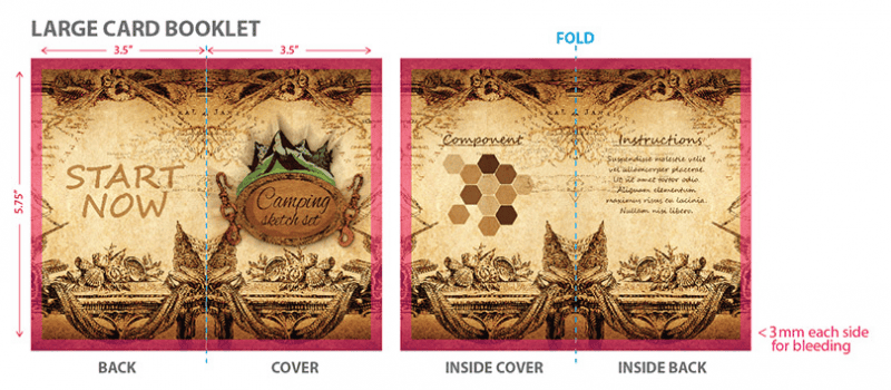 two side by side large booklets