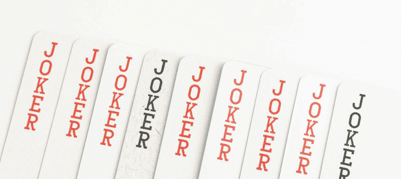 9 Jokers of the playing cards, different card stock