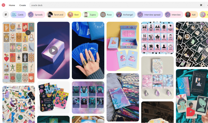 screen cap of Pinterest showing lots of different images