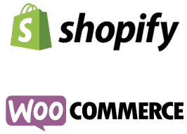 Shopify and WooCommerce's Logo