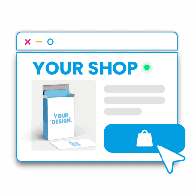web browser icon with your shop indicating an ecommerce shop