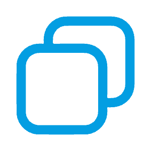 two rounded blue square outlines