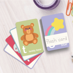 custom printed children flash cards