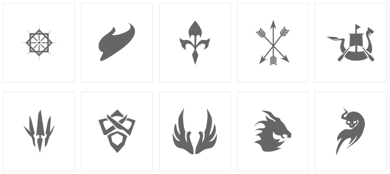 a set of symbols arranged with 5 on the top row and 5 on the bottom