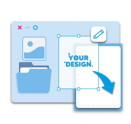 icons in light blue showing design tool
