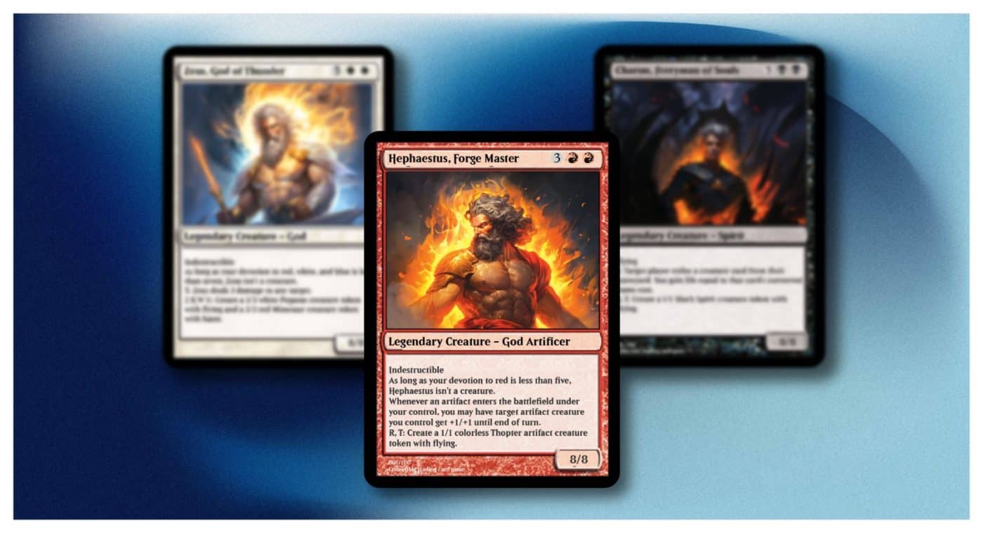 three MTG proxy cards
