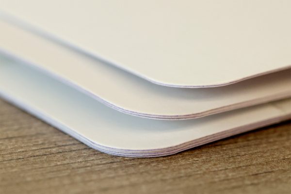 different sized cards showcasing GSM of card stock