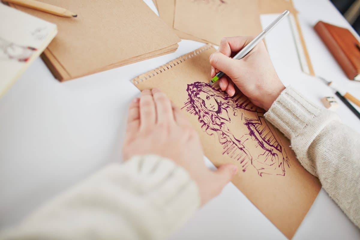 hand drawn design of tarot cards