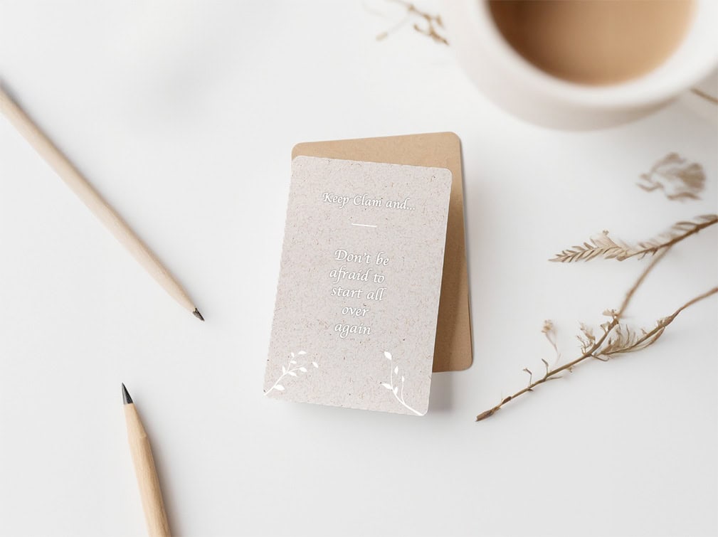 affirmation card deck on a table