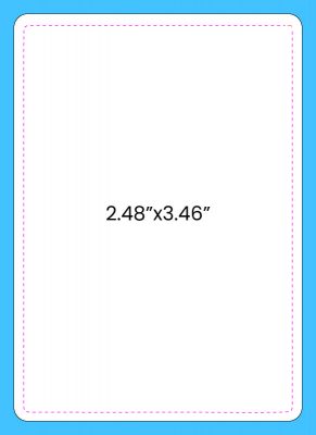 2.48x3.46 inch American poker card size template