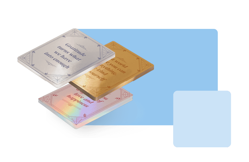 three different stylish affirmation card designs