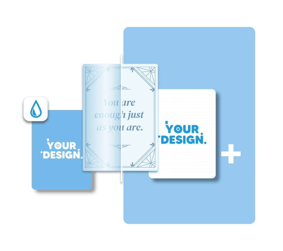 three different size templates with the text your design on them
