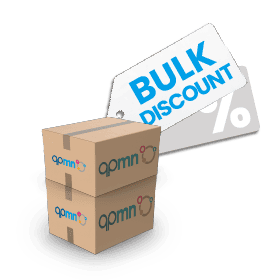 two boxes with QPMN logo and a tag showing bulk discount