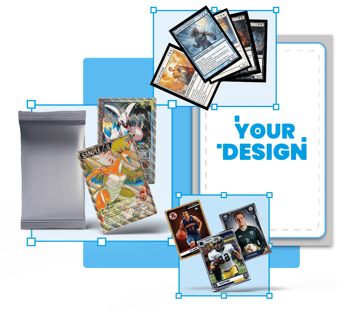 print on demand trading cards and booster pack