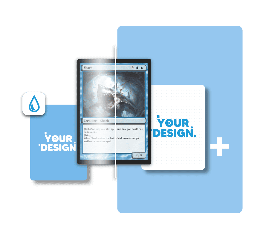 custom trading card with shark design