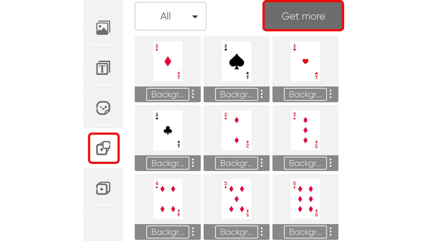 screenshot of qpmn design tool highlighting background button location