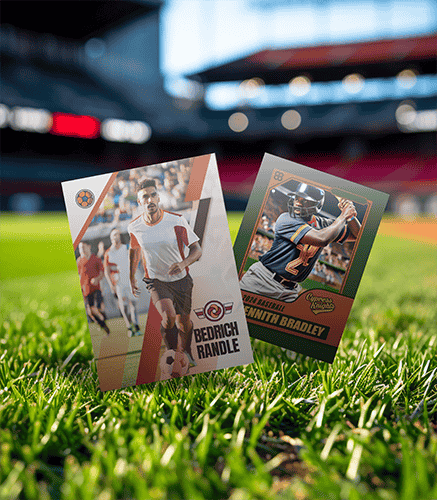 two sports trading cards