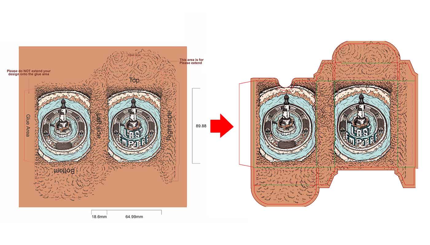 screenshot of qpmn design tool with example tuck box design