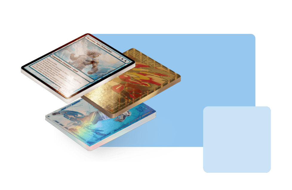 3 different custom trading cards