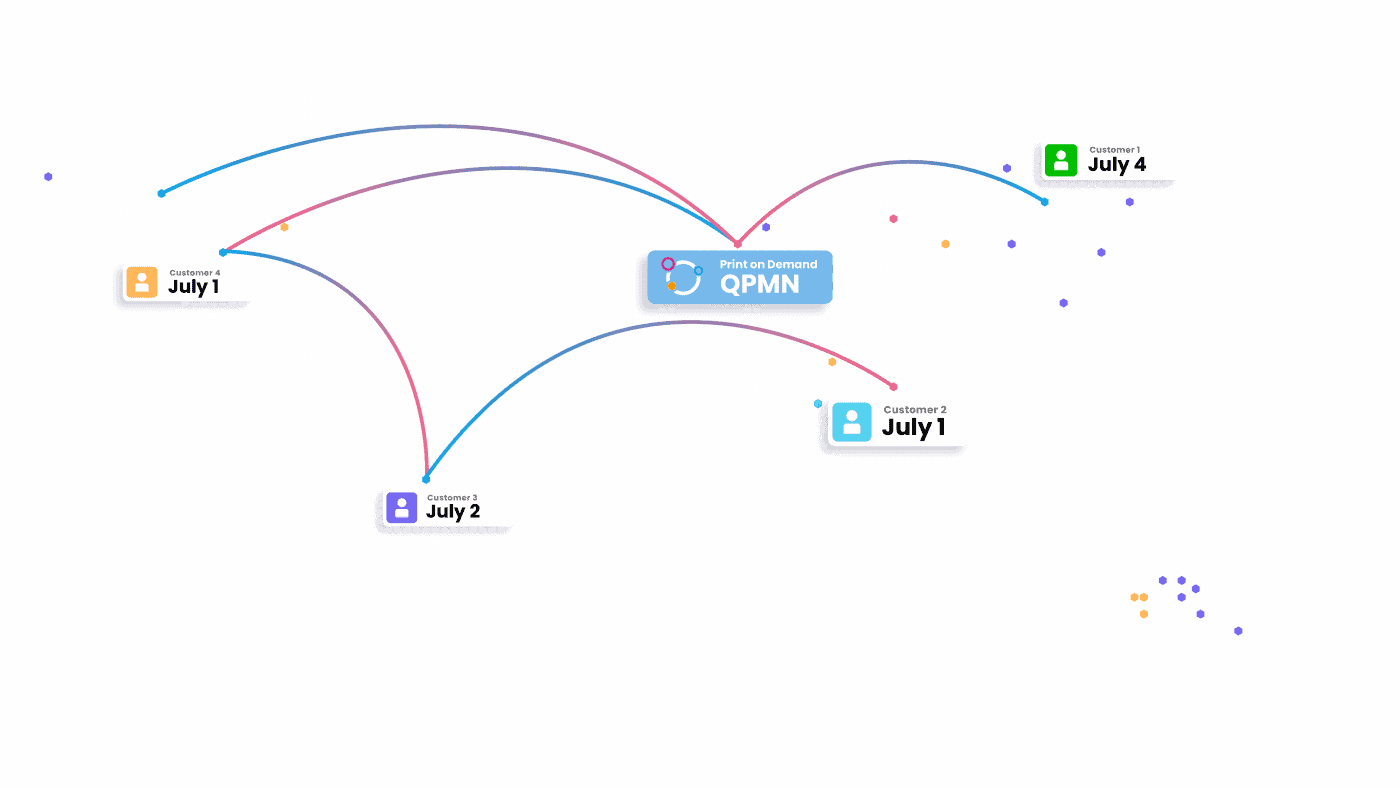 Global map showing different location connected