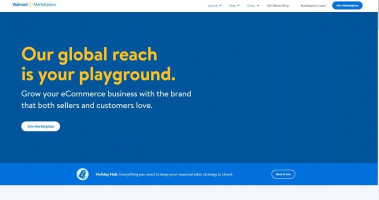 screenshot of Walmart platform