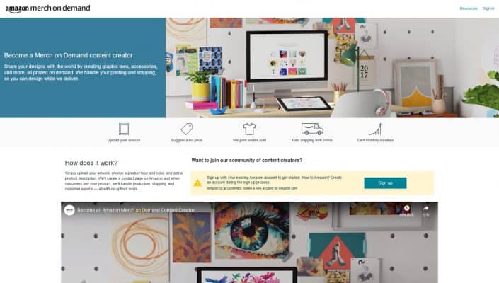 screenshot of amazon platform