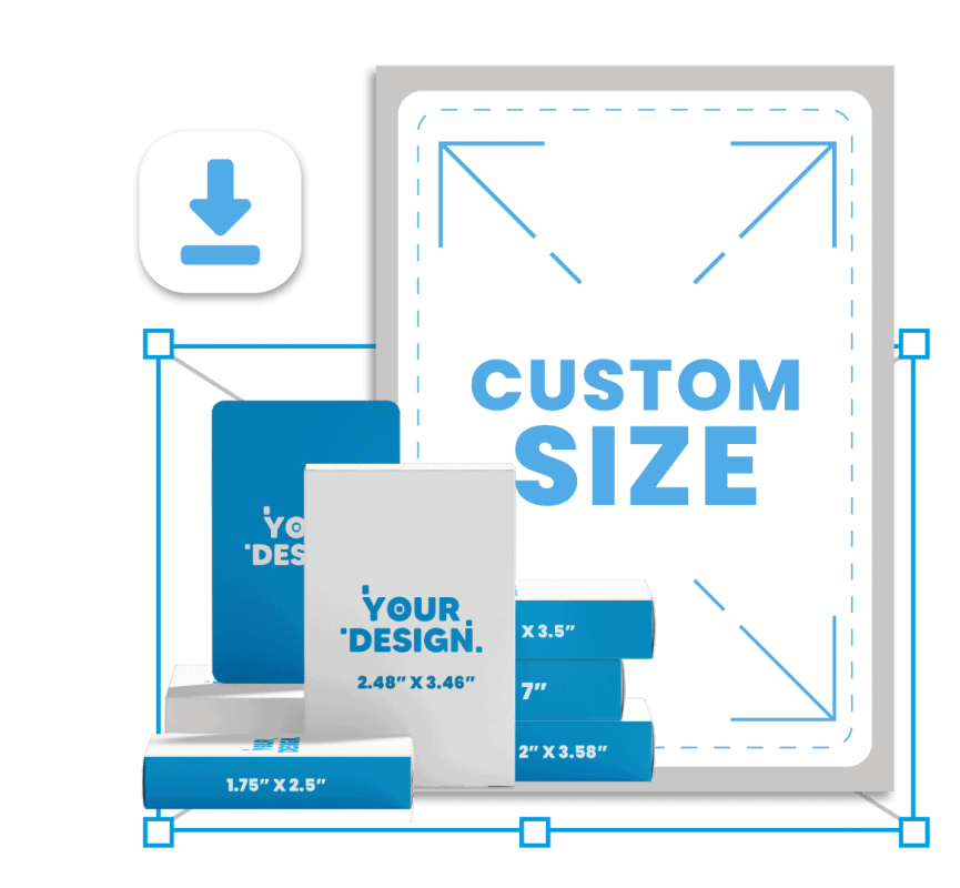custom size text on a design template