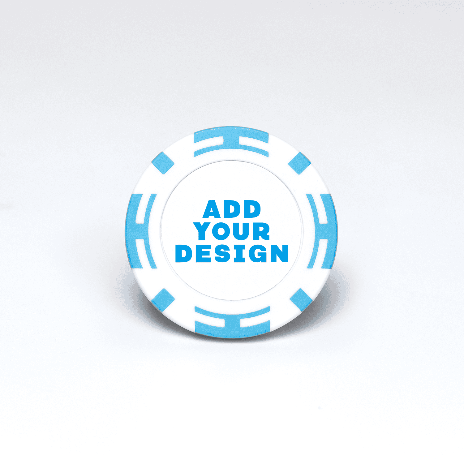 light blue custom poker chip
