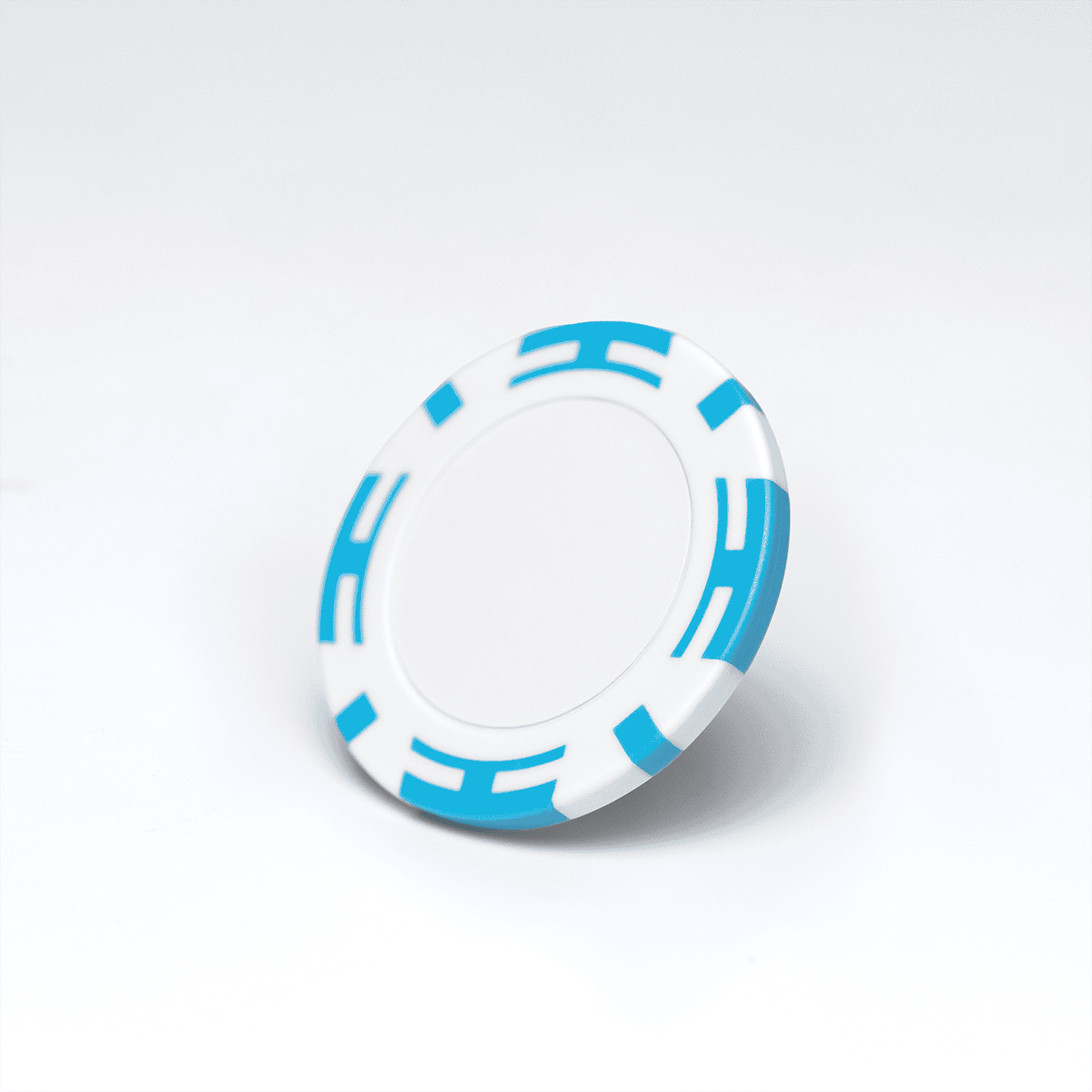blank custom light blue poker chip