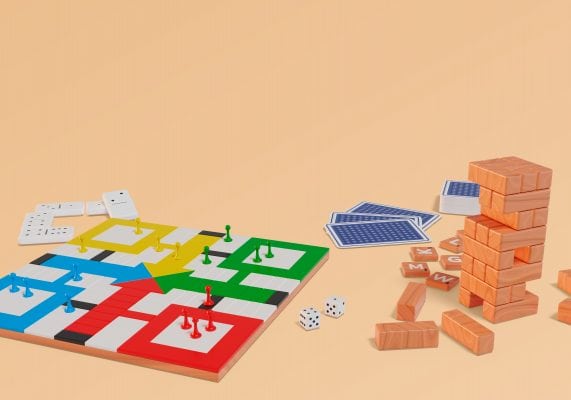 board game and jenga