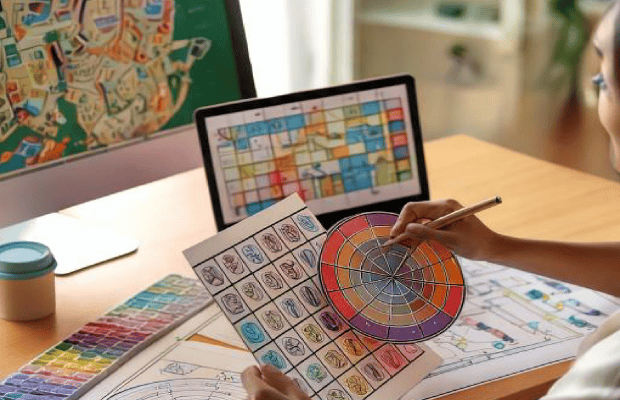 a person designing a game
