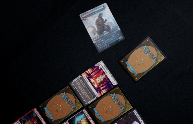laid out deck of cards like MTG