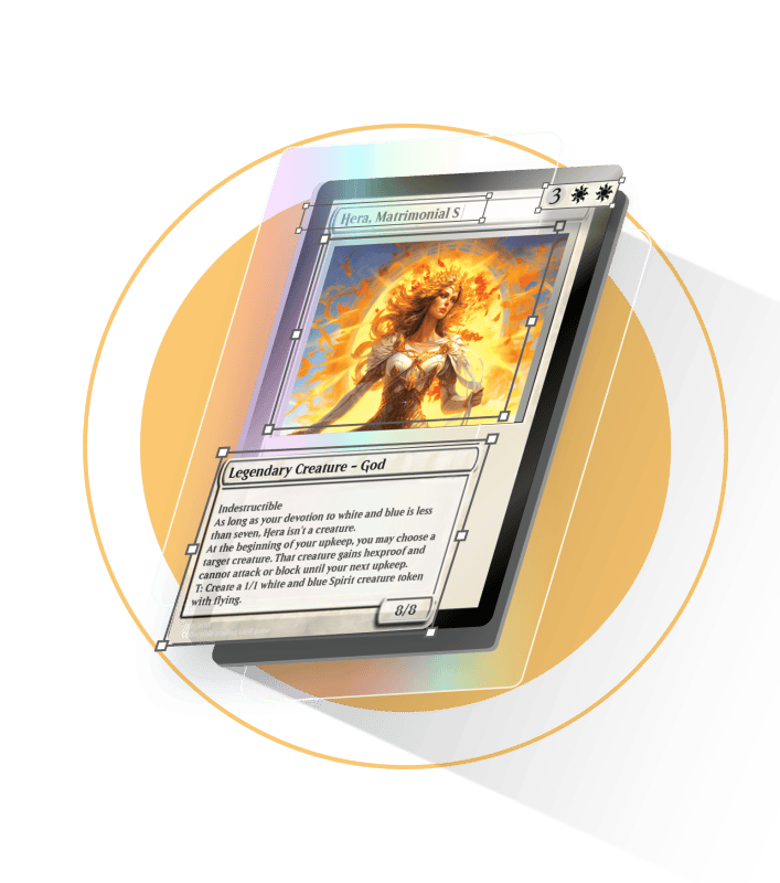 trading card showing different layers