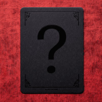 black card with a question mark on it