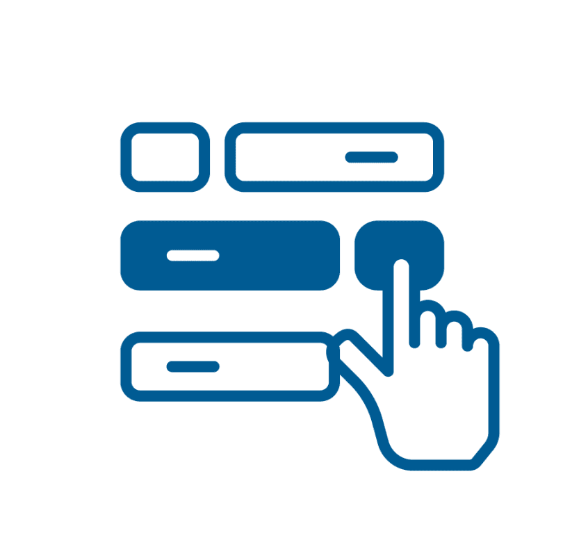 hand icon on buttons