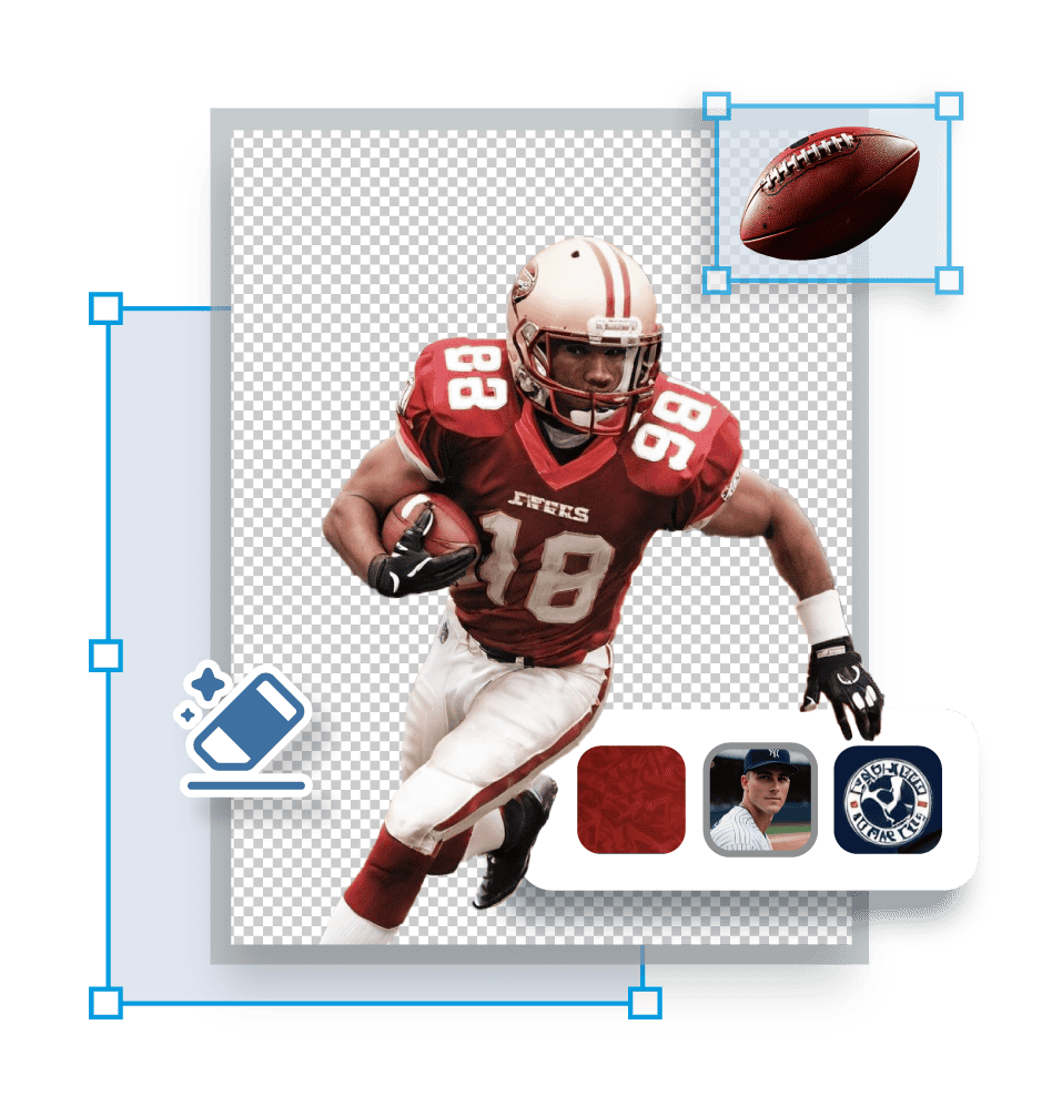 sports trading card without background
