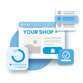 icons indicating online shop